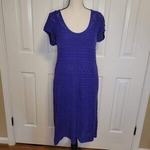Lilly Pulitzer Royal Blue Crochet Lace Dress with Slip Lined – Size Large